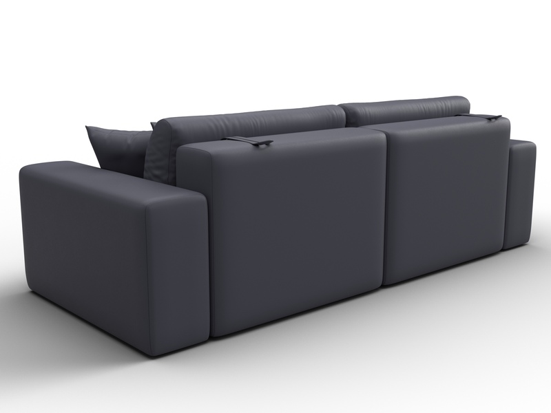 Диван прямой Лига-036 НПБ Классик, Экокожа, GRIFON 15 серый