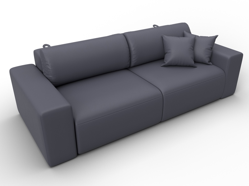 Диван прямой Лига-036 НПБ Классик, Экокожа, GRIFON 15 серый