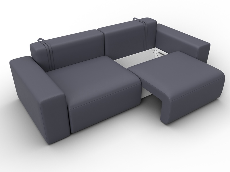 Диван прямой Лига-036 НПБ Классик, Экокожа, GRIFON 15 серый