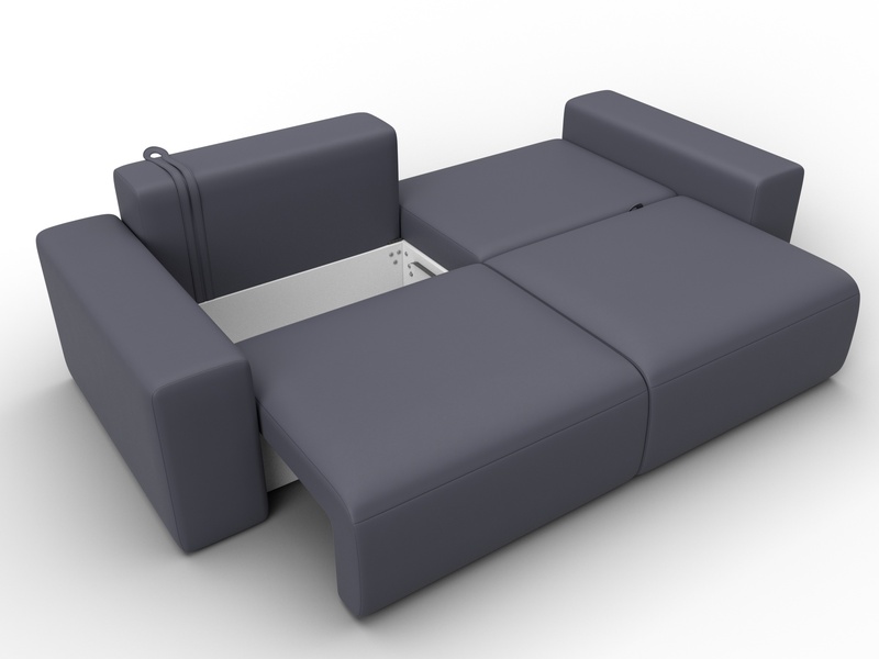 Диван прямой Лига-036 НПБ Классик, Экокожа, GRIFON 15 серый