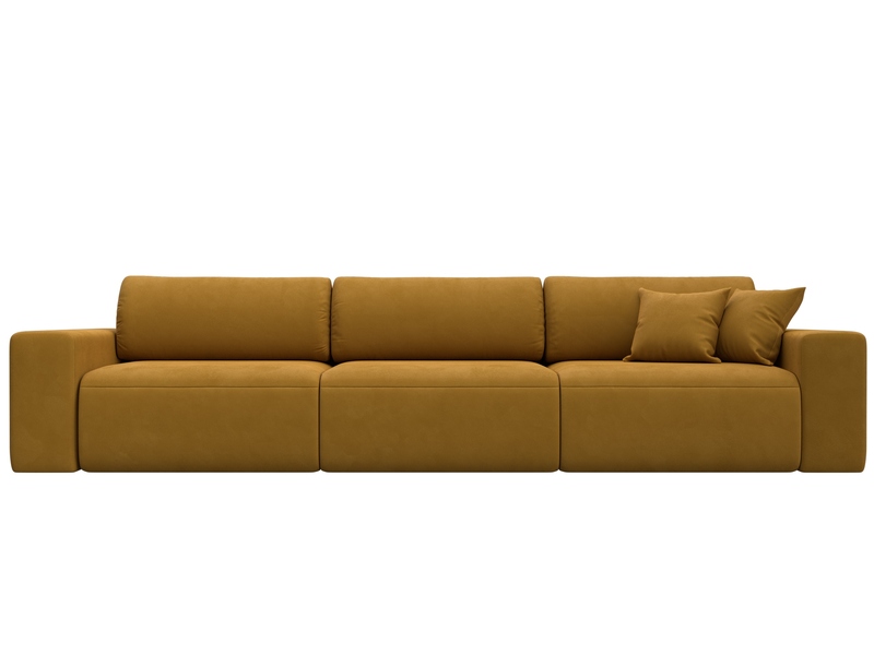 Диван прямой Лига-036 НПБ Классик Лонг, Велюр, BRUT 10 желтый