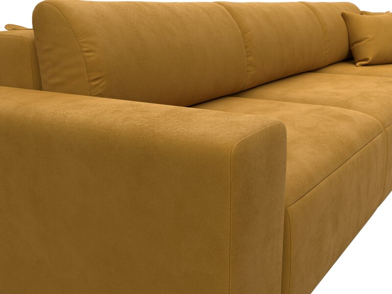 Диван прямой Лига-036 НПБ Классик Лонг, Велюр, BRUT 10 желтый