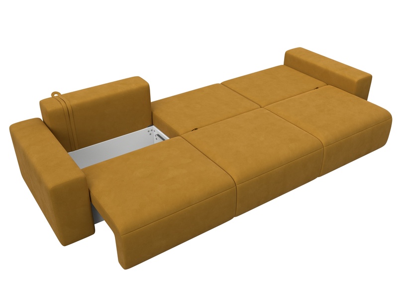 Диван прямой Лига-036 НПБ Классик Лонг, Велюр, BRUT 10 желтый