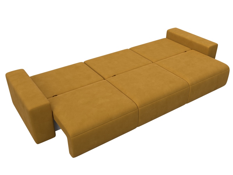 Диван прямой Лига-036 НПБ Классик Лонг, Велюр, BRUT 10 желтый