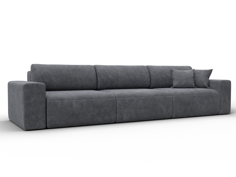 Диван прямой Лига-036 НПБ Классик Лонг, Велюр, BRUT 16 темно-серый