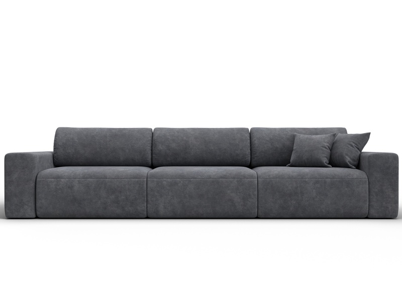 Диван прямой Лига-036 НПБ Классик Лонг, Велюр, BRUT 16 темно-серый