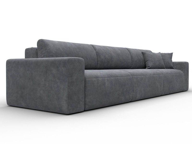 Диван прямой Лига-036 НПБ Классик Лонг, Велюр, BRUT 16 темно-серый
