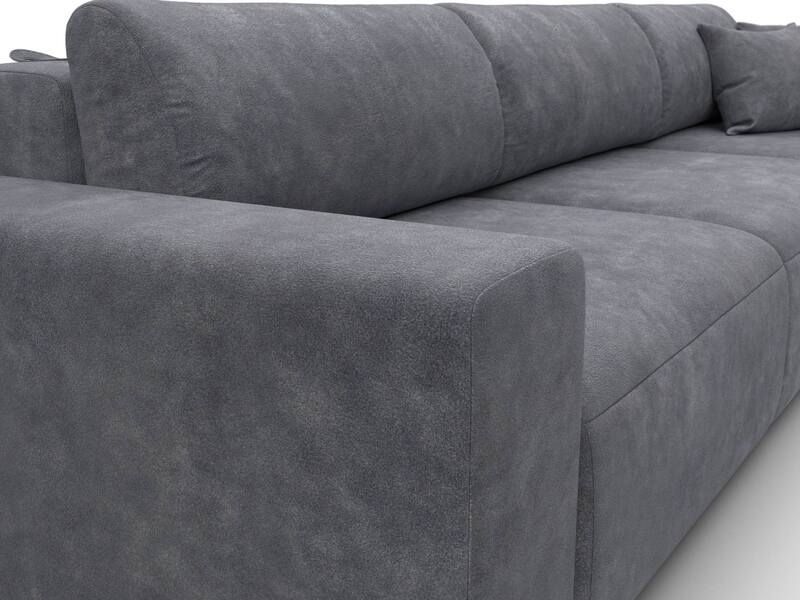 Диван прямой Лига-036 НПБ Классик Лонг, Велюр, BRUT 16 темно-серый