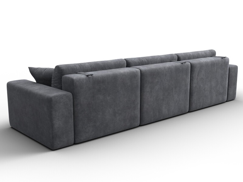 Диван прямой Лига-036 НПБ Классик Лонг, Велюр, BRUT 16 темно-серый