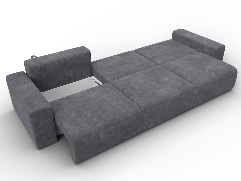 Диван прямой Лига-036 НПБ Классик Лонг, Велюр, BRUT 16 темно-серый