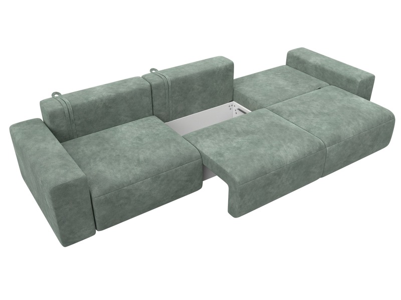 Диван прямой Лига-036 НПБ Классик Лонг, Велюр, BRUT 08 зеленый