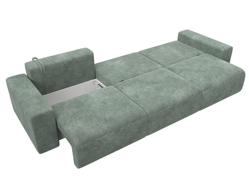 Диван прямой Лига-036 НПБ Классик Лонг, Велюр, BRUT 08 зеленый