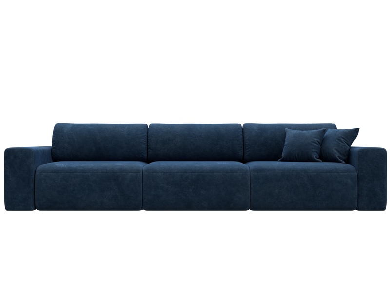 Диван прямой Лига-036 НПБ Классик Лонг, Велюр, BRUT 11 синий