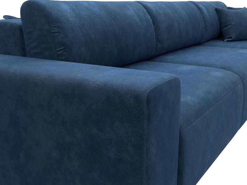 Диван прямой Лига-036 НПБ Классик Лонг, Велюр, BRUT 11 синий