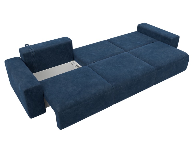 Диван прямой Лига-036 НПБ Классик Лонг, Велюр, BRUT 11 синий