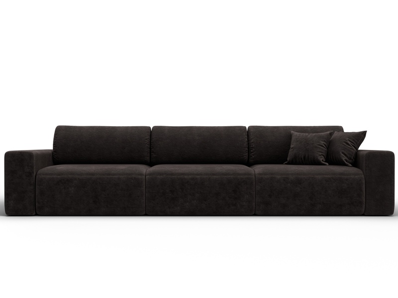 Диван прямой Лига-036 НПБ Классик Лонг, Велюр, BRUT 17 коричневый