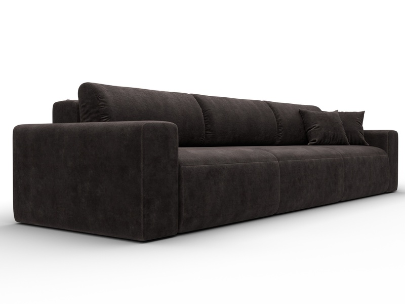 Диван прямой Лига-036 НПБ Классик Лонг, Велюр, BRUT 17 коричневый