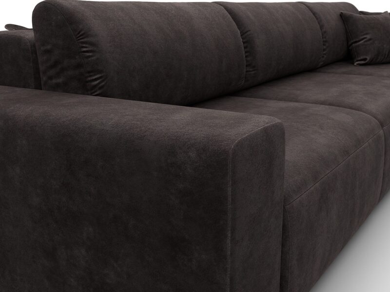 Диван прямой Лига-036 НПБ Классик Лонг, Велюр, BRUT 17 коричневый