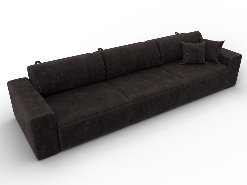 Диван прямой Лига-036 НПБ Классик Лонг, Велюр, BRUT 17 коричневый