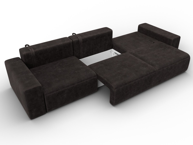 Диван прямой Лига-036 НПБ Классик Лонг, Велюр, BRUT 17 коричневый