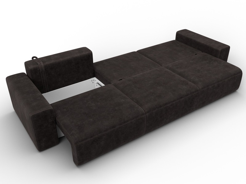 Диван прямой Лига-036 НПБ Классик Лонг, Велюр, BRUT 17 коричневый