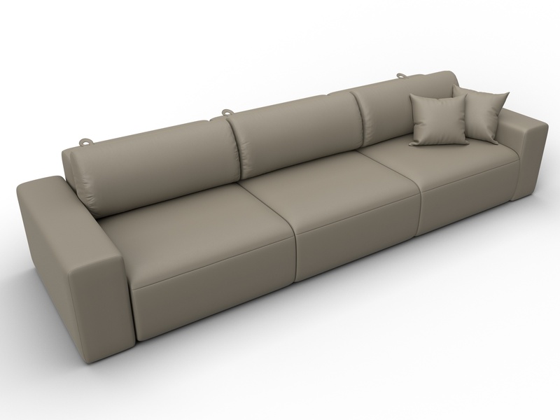 Диван прямой Лига-036 НПБ Классик Лонг, Экокожа, GRIFON 04 бежевый