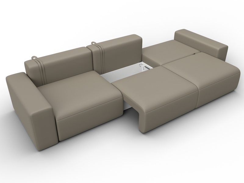 Диван прямой Лига-036 НПБ Классик Лонг, Экокожа, GRIFON 04 бежевый