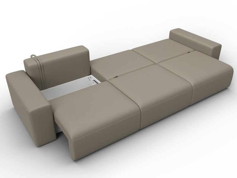 Диван прямой Лига-036 НПБ Классик Лонг, Экокожа, GRIFON 04 бежевый