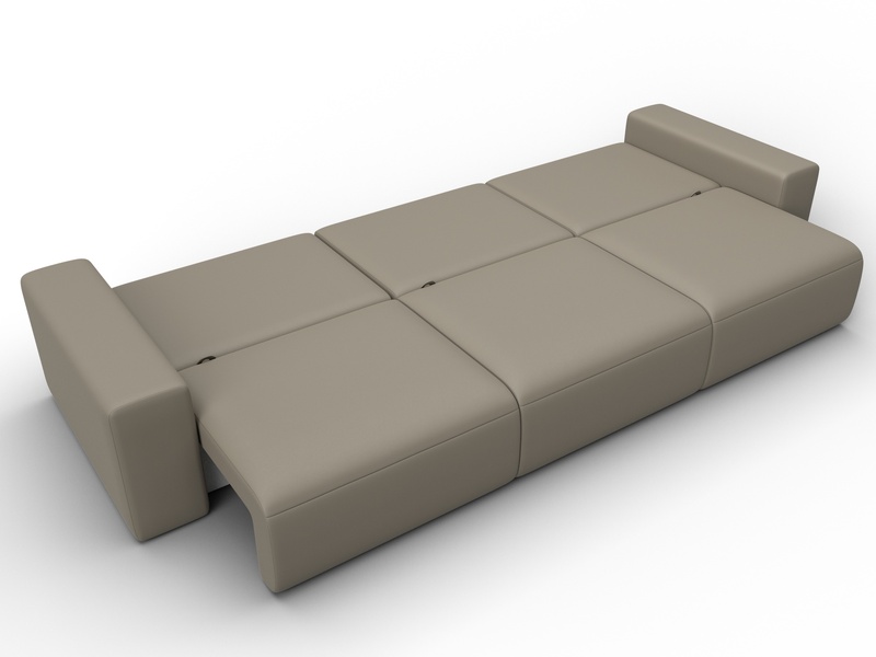 Диван прямой Лига-036 НПБ Классик Лонг, Экокожа, GRIFON 04 бежевый