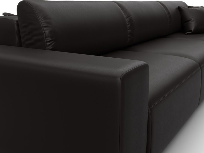 Диван прямой Лига-036 НПБ Классик Лонг, Экокожа, GRIFON 12 коричневый