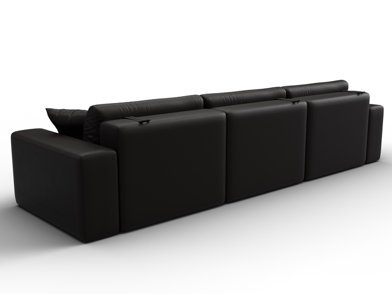 Диван прямой Лига-036 НПБ Классик Лонг, Экокожа, GRIFON 12 коричневый