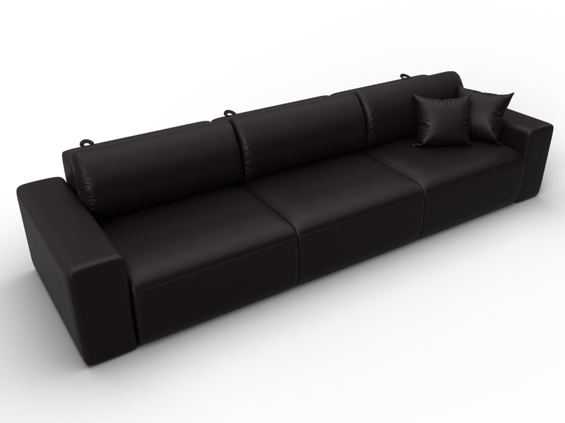 Диван прямой Лига-036 НПБ Классик Лонг, Экокожа, GRIFON 12 коричневый