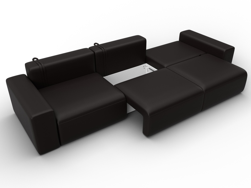 Диван прямой Лига-036 НПБ Классик Лонг, Экокожа, GRIFON 12 коричневый