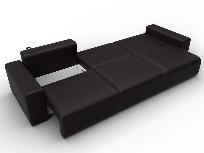 Диван прямой Лига-036 НПБ Классик Лонг, Экокожа, GRIFON 12 коричневый