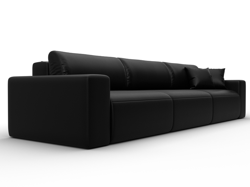 Диван прямой Лига-036 НПБ Классик Лонг, Экокожа, GRIFON 18 черный