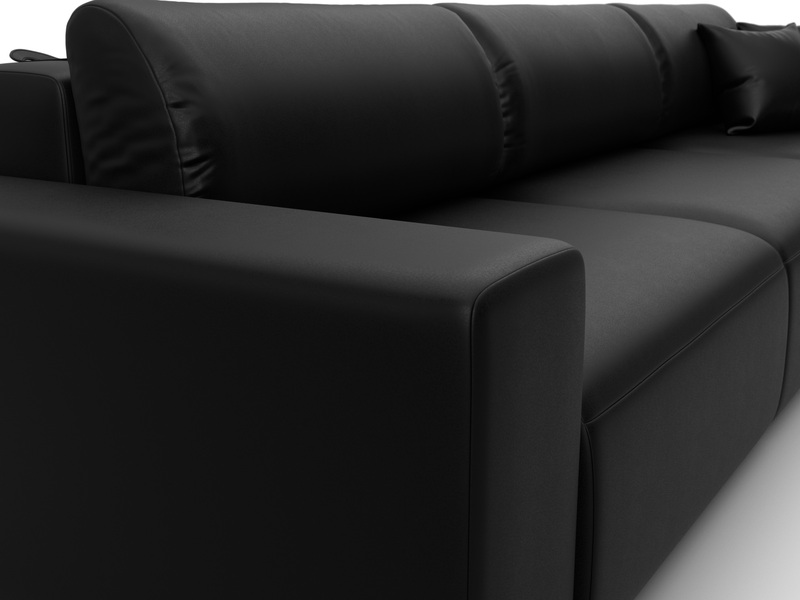 Диван прямой Лига-036 НПБ Классик Лонг, Экокожа, GRIFON 18 черный