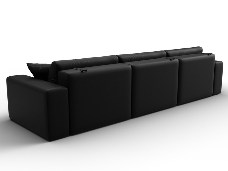 Диван прямой Лига-036 НПБ Классик Лонг, Экокожа, GRIFON 18 черный