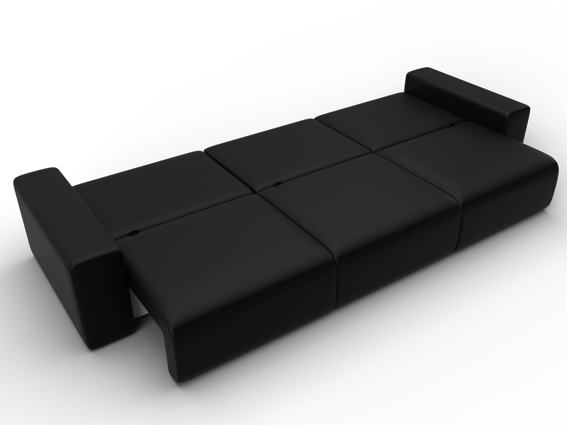 Диван прямой Лига-036 НПБ Классик Лонг, Экокожа, GRIFON 18 черный