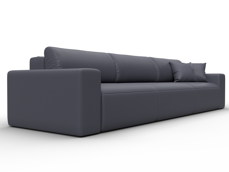 Диван прямой Лига-036 НПБ Классик Лонг, Экокожа, GRIFON 15 серый