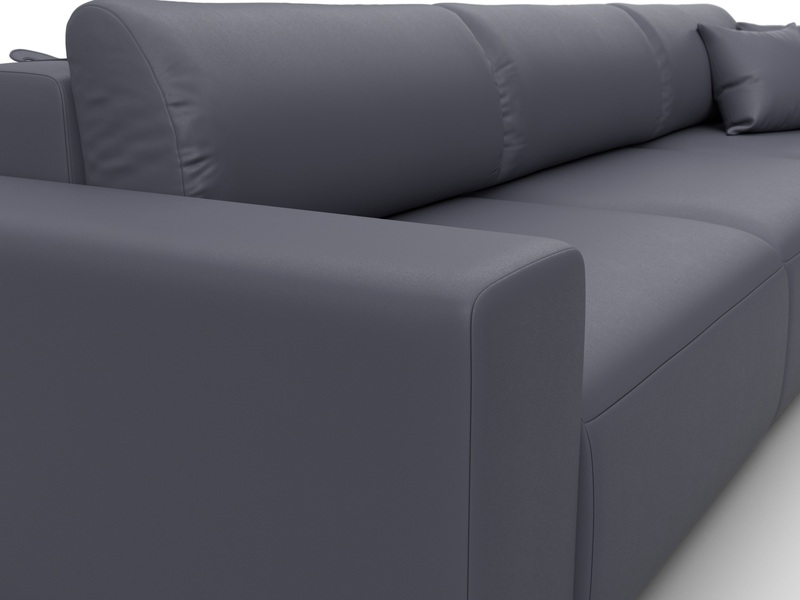 Диван прямой Лига-036 НПБ Классик Лонг, Экокожа, GRIFON 15 серый