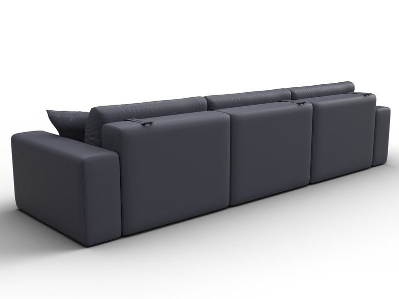 Диван прямой Лига-036 НПБ Классик Лонг, Экокожа, GRIFON 15 серый