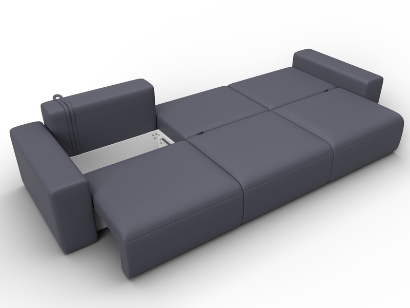 Диван прямой Лига-036 НПБ Классик Лонг, Экокожа, GRIFON 15 серый