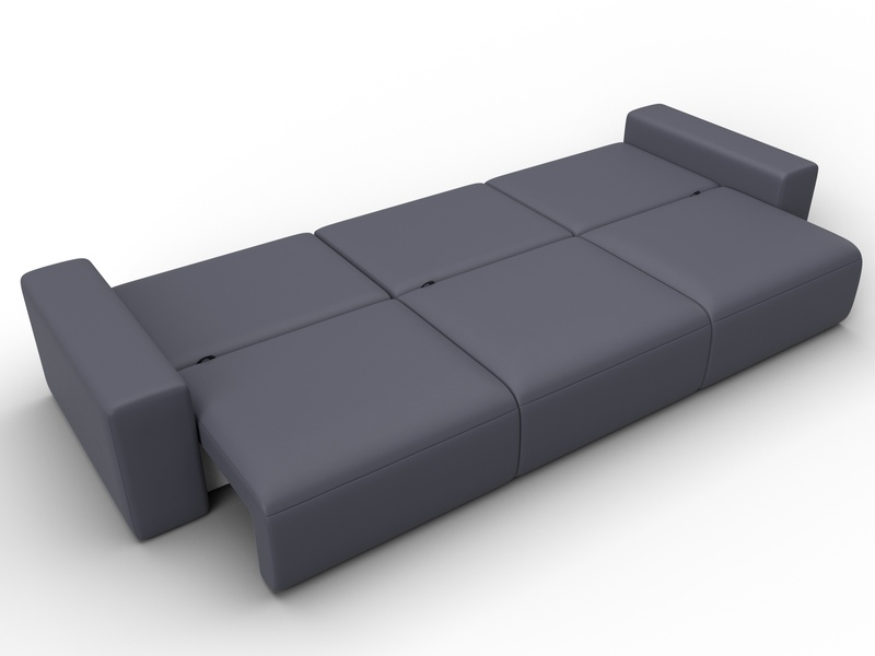 Диван прямой Лига-036 НПБ Классик Лонг, Экокожа, GRIFON 15 серый