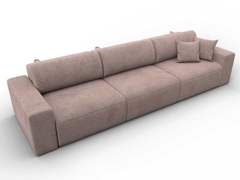 Диван прямой Лига-036 НПБ Классик Лонг, Велюр, TOWER 05 бежевый