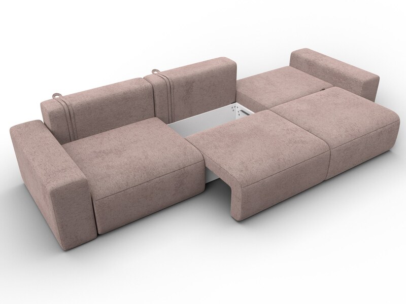 Диван прямой Лига-036 НПБ Классик Лонг, Велюр, TOWER 05 бежевый