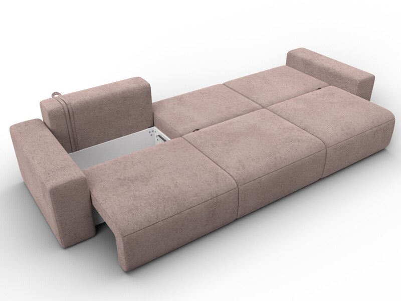 Диван прямой Лига-036 НПБ Классик Лонг, Велюр, TOWER 05 бежевый