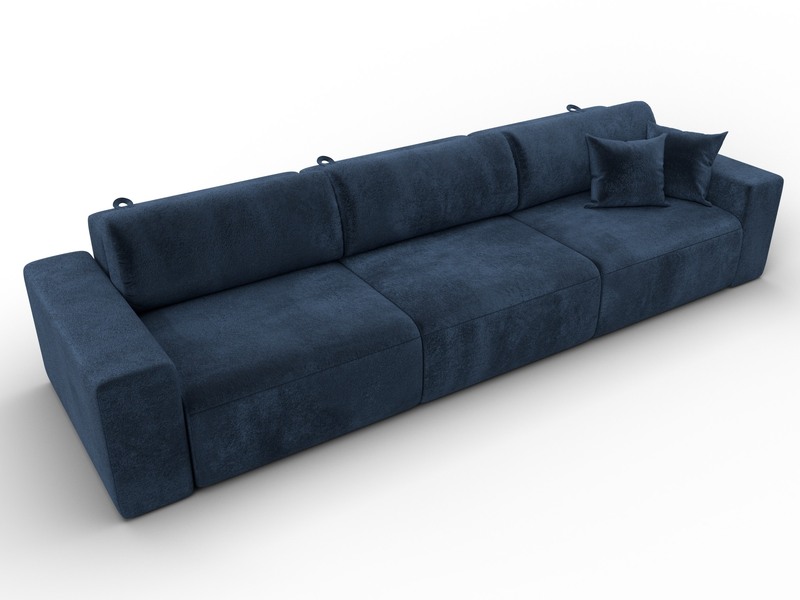 Диван прямой Лига-036 НПБ Классик Лонг, Велюр, TOWER 13 синий