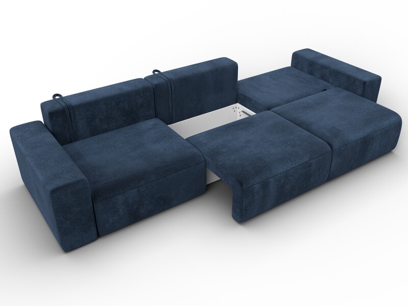 Диван прямой Лига-036 НПБ Классик Лонг, Велюр, TOWER 13 синий