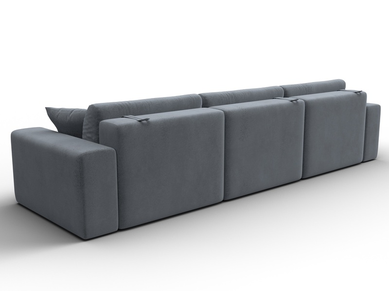 Диван прямой Лига-036 НПБ Классик Лонг, Велюр, TOWER 10 серый