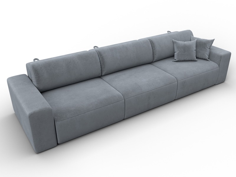 Диван прямой Лига-036 НПБ Классик Лонг, Велюр, TOWER 10 серый